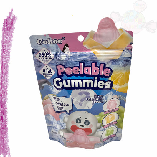 Cokoc Peelable Gummies Peeling Soft Candy Mixed Fruit Soda 60g