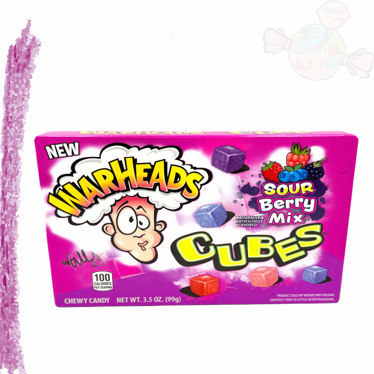 Warheads Sour Berry Mix Cubes 99g