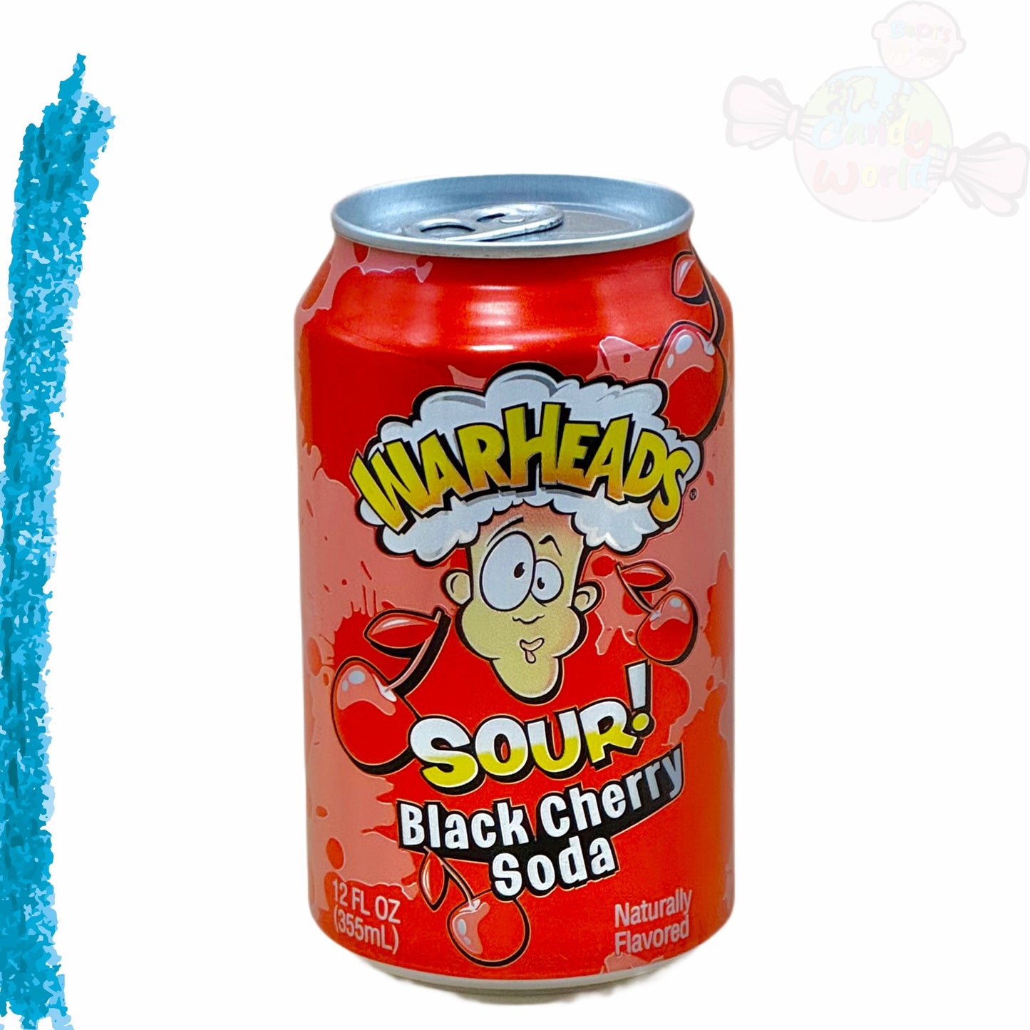 Warheads Sour Black Cherry Soda 355ml