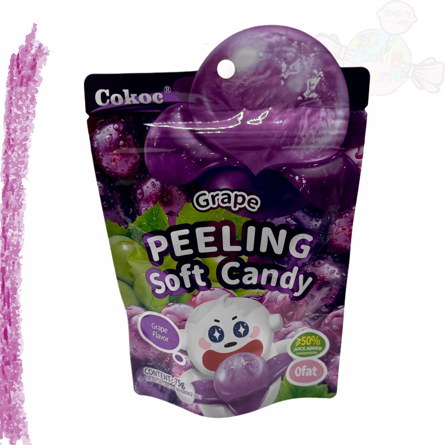 Cokoc Peelable Gummies Peeling Soft Candy Grape