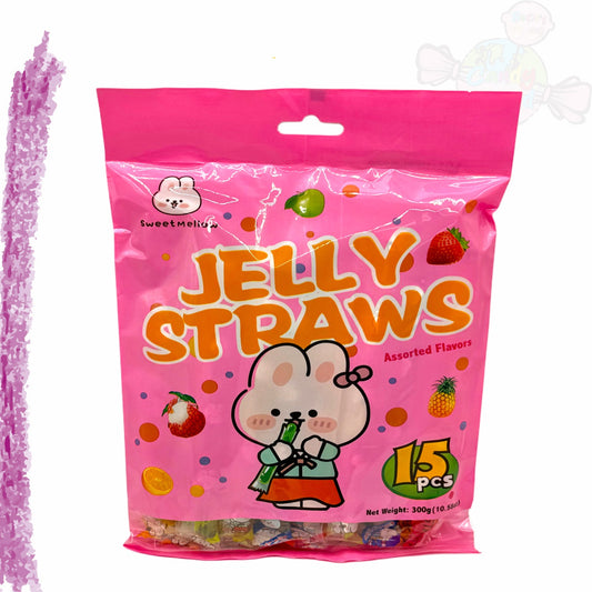 Sweet Mellow Jelly Straws Assorted (Pink)