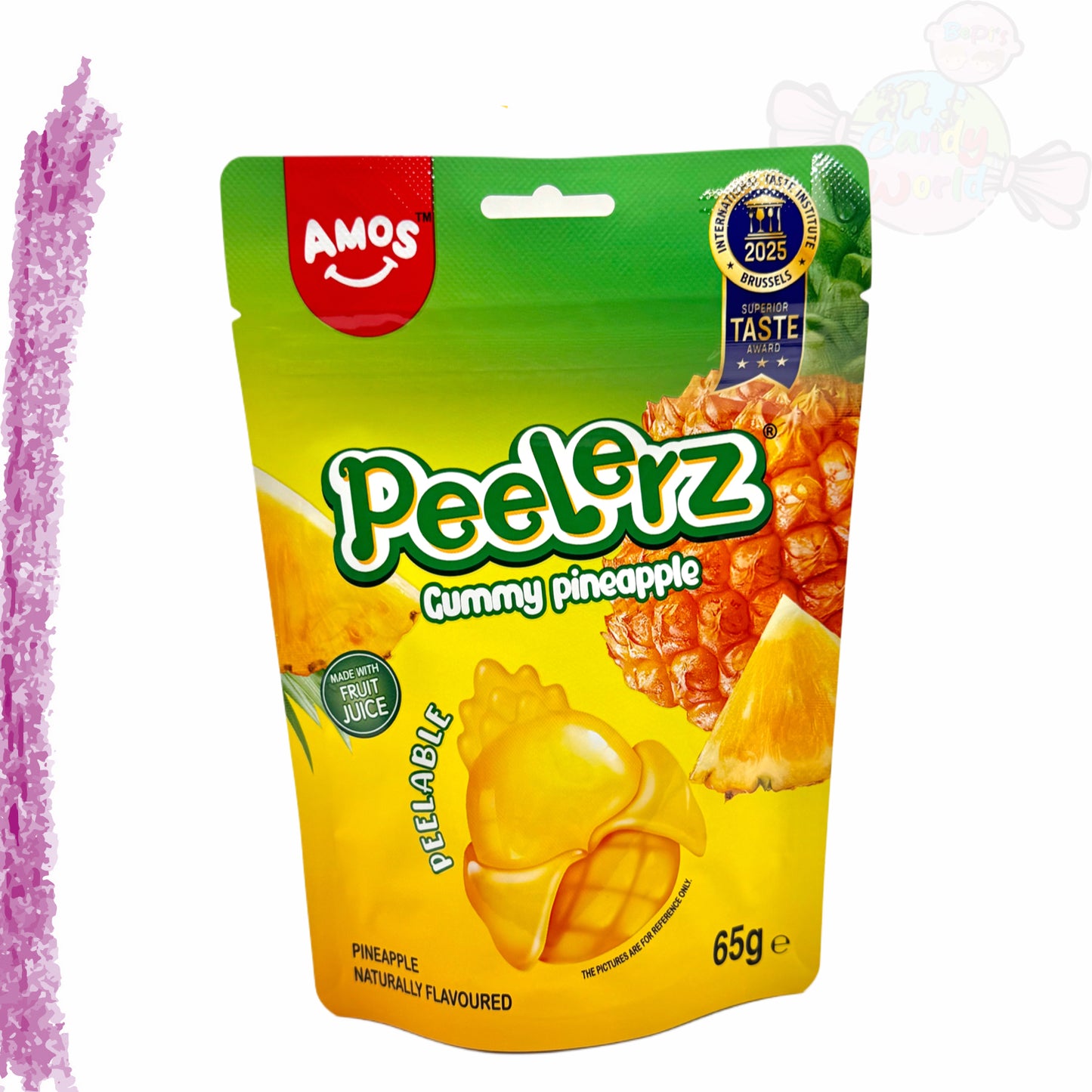 Amos Peelerz Gummy Pineapple 65g