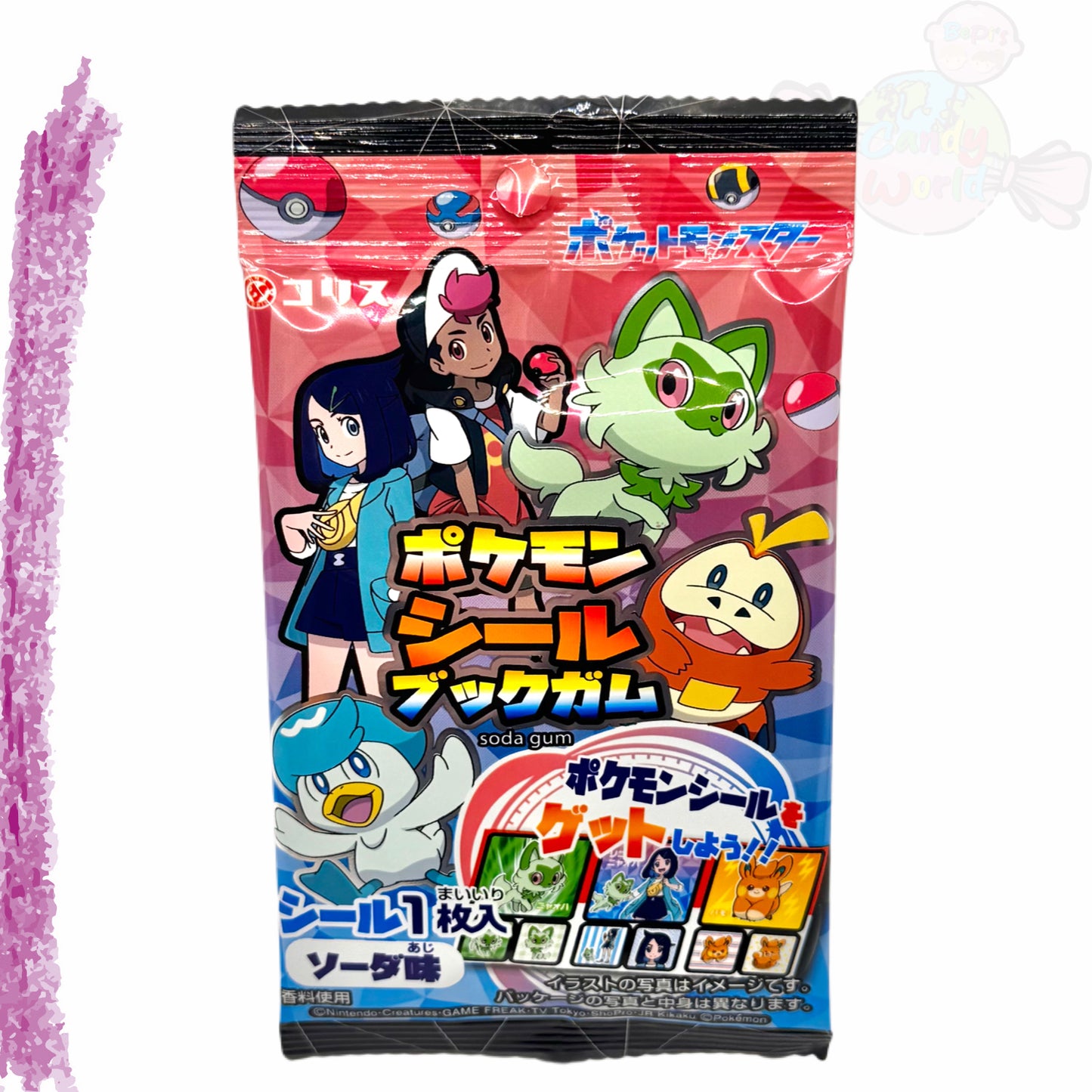 Pokemon Seal Book Gum GUM SODA 3G inkl AUFKLEBER