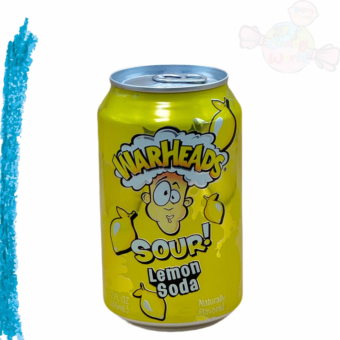 Warheads Sour Lemon Soda 355ml