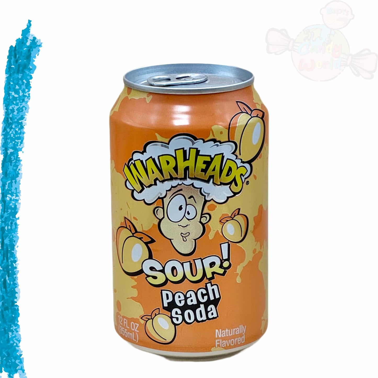 Warheads Sour Peach Soda 355ml